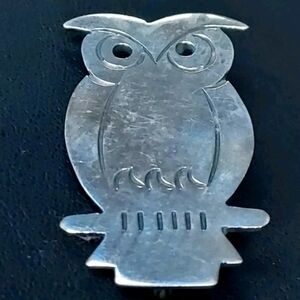 Vintage sterling silver owl‎ brooche, stamped Mexico, 925
